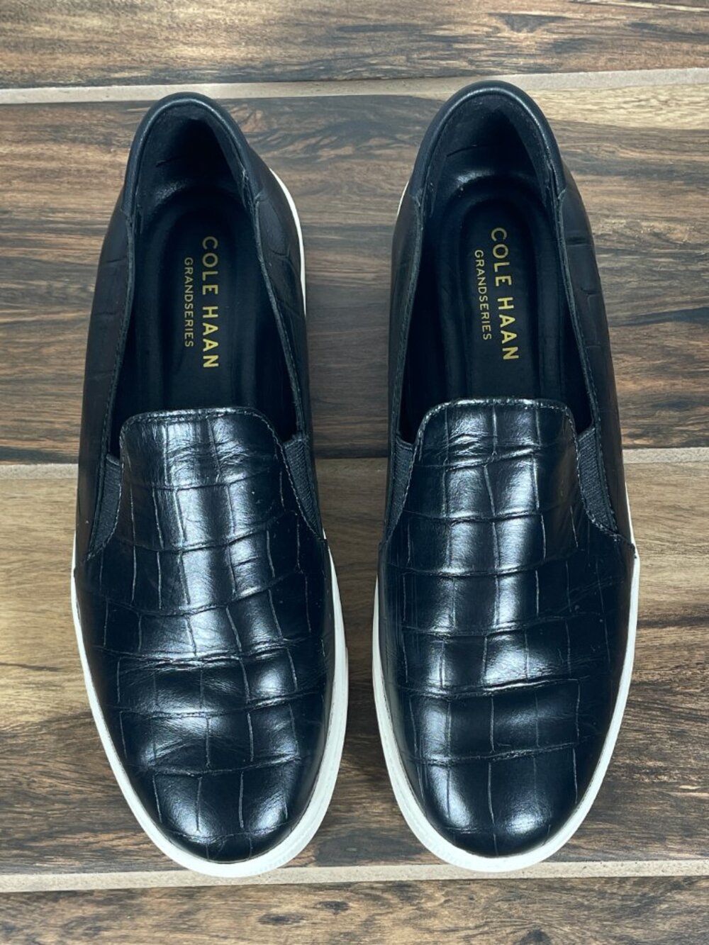 Cole Haan Grandpro Spectator 2.0 Shoes Womens Size 8 Black Croc Embossed Sneaker - Picture 11 of 12